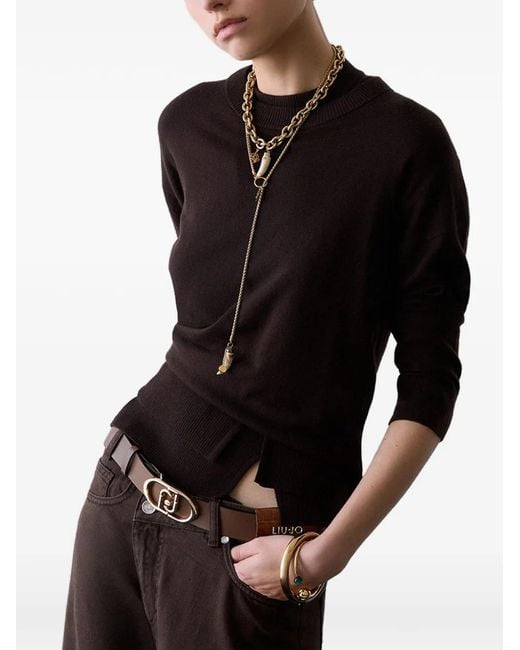 Liu Jo Black Wool Blend Sweater