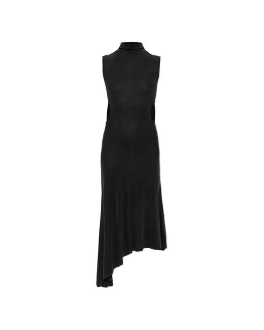 Off-White c/o Virgil Abloh Black Asymmetrical Turtleneck Midi Dress