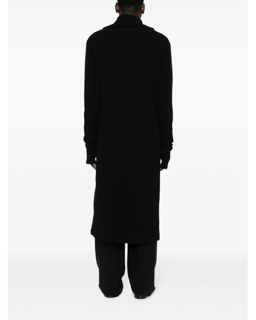 Yohji Yamamoto Black Hooded Glove-Sleeves Maxi Cardigan for men