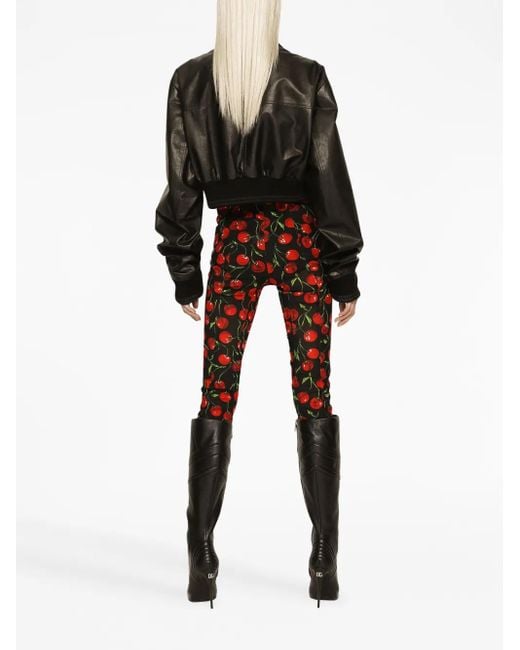 Dolce & Gabbana Black Leather Cropped Jacket