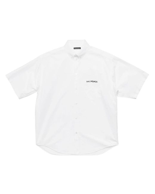 メンズ Balenciaga ロゴ シャツ White