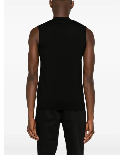 Ballantyne Black V-Neck Wool Vest for men