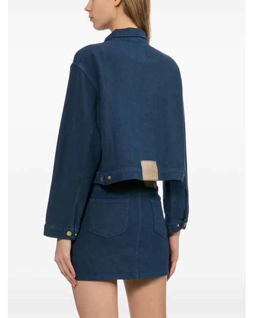 AAPE BY A BATHING AP Blue Logo-Patched Cropped Jacket