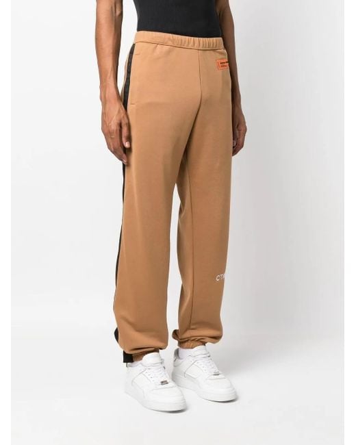 Heron Preston Natural Logo-Patch Track Pants for men