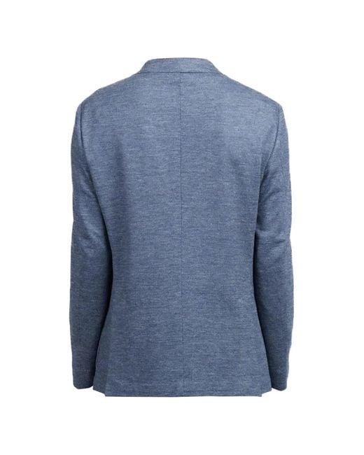 Fradi Blue Single-Breasted Blazer for men