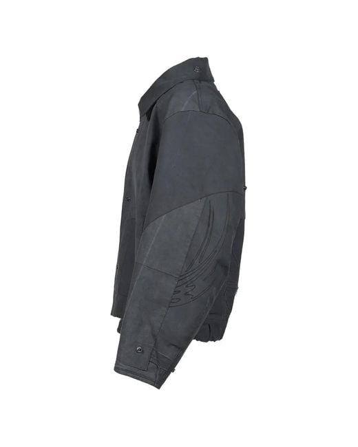 UNDER THE SIGN Blue Dustborn Light Patchwork Bomber Jacket for men