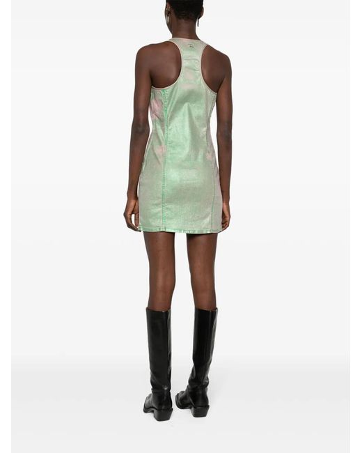 DIESEL Green De-Arlyn-S Laminated Mini Dress
