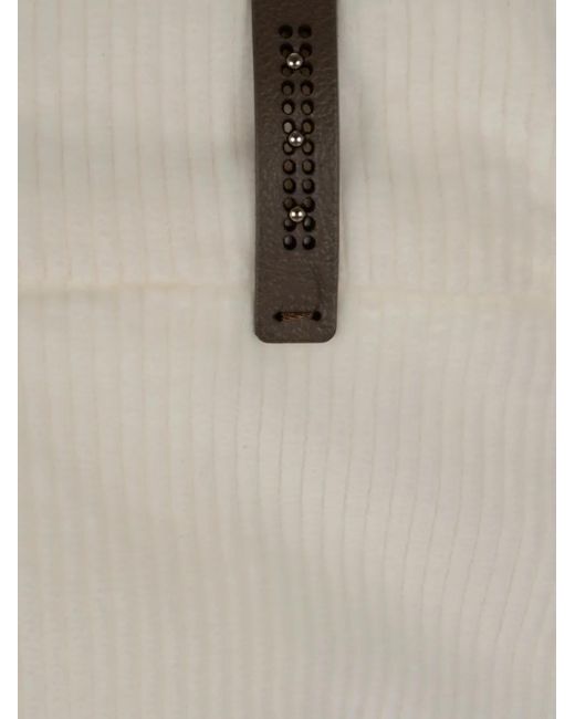 Peserico White Button-Fastening Trousers