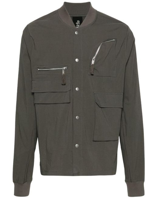 Thom Krom Gray Classic-collar Shirt Jacket for men