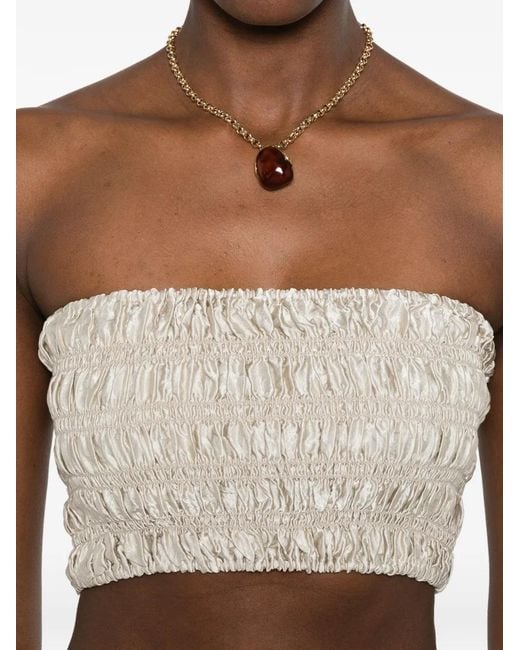 Enza Costa Natural Textured Satin Smock Top