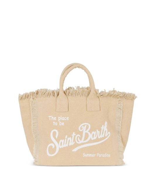 Mc2 Saint Barth Natural Colette Fringe-Trim Tote Bag