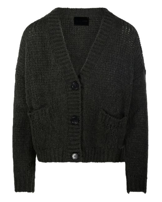 Roberto Collina Black Front-Pockets Cardigan