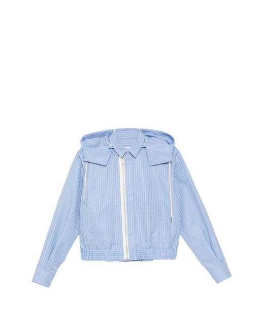 Sacai Blue Striped Hooded Jacket