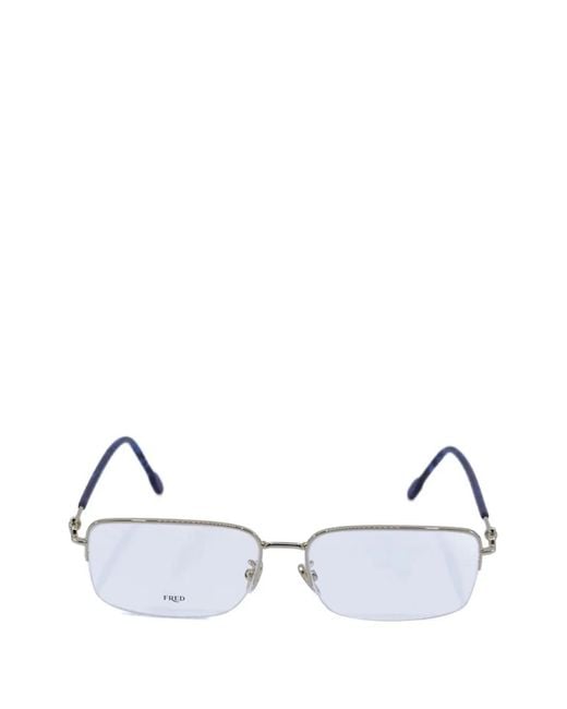 Fred White Brille Mit Eckigem Gestell