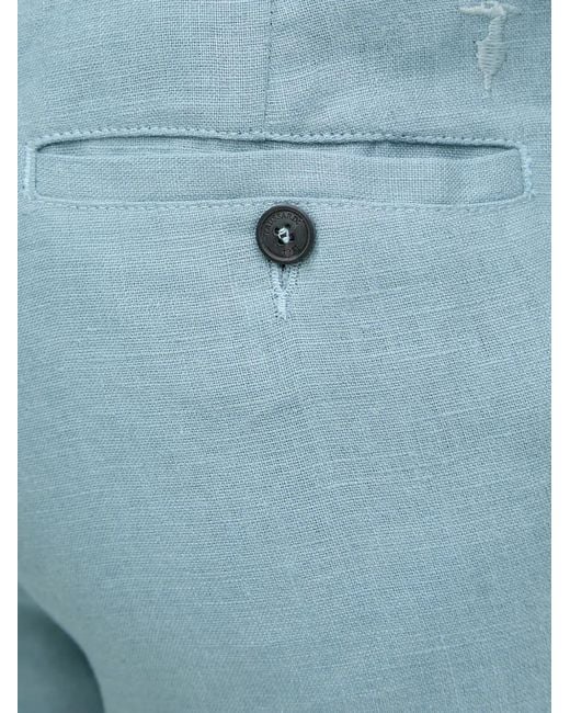 Trussardi Blue Embroidered-Logo Slim-Fit Trousers for men