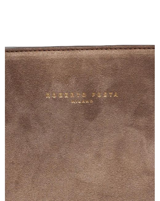 Roberto Festa Brown Zeta Soft Suede Tote Bag