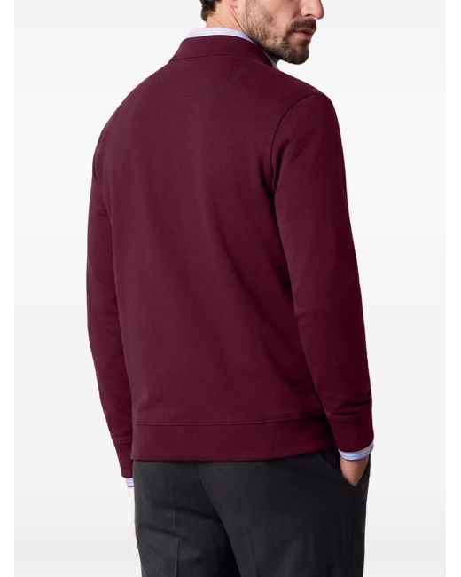 Brooks Brothers Purple Logo-Embroidered Long-Sleeve Polo Shirt for men