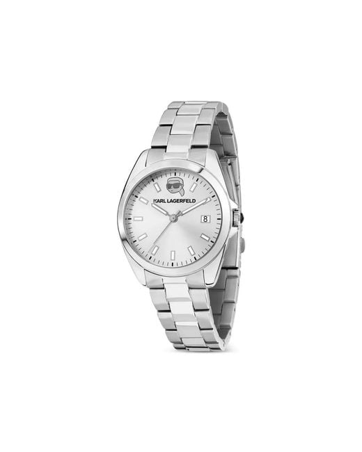 Karl Lagerfeld White Round Essentials 35Mm Watch