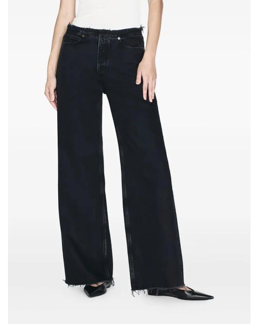 FRAME Blue Frayed Jeans