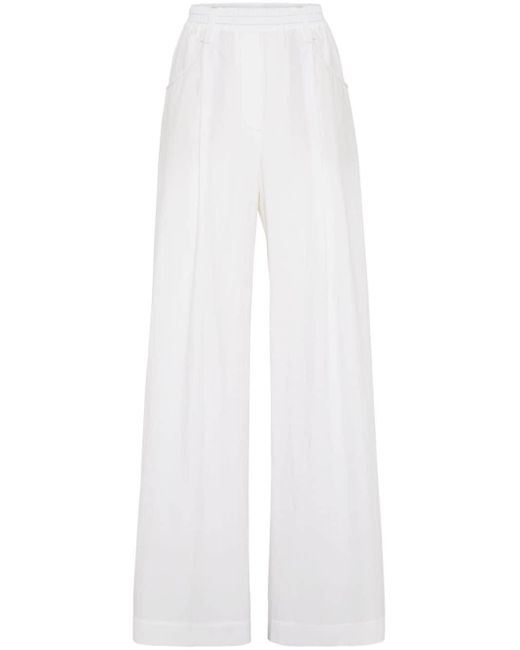 Pantalones anchos lisos Brunello Cucinelli de color White