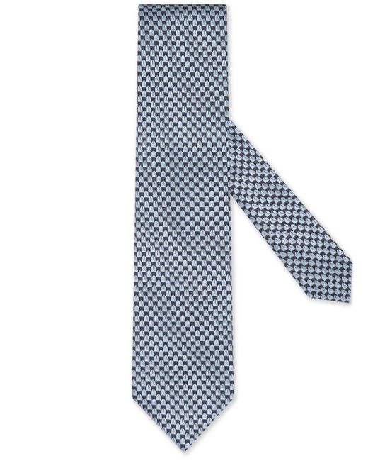 Zegna Blue Pattern-jacquard Silk Tie for men