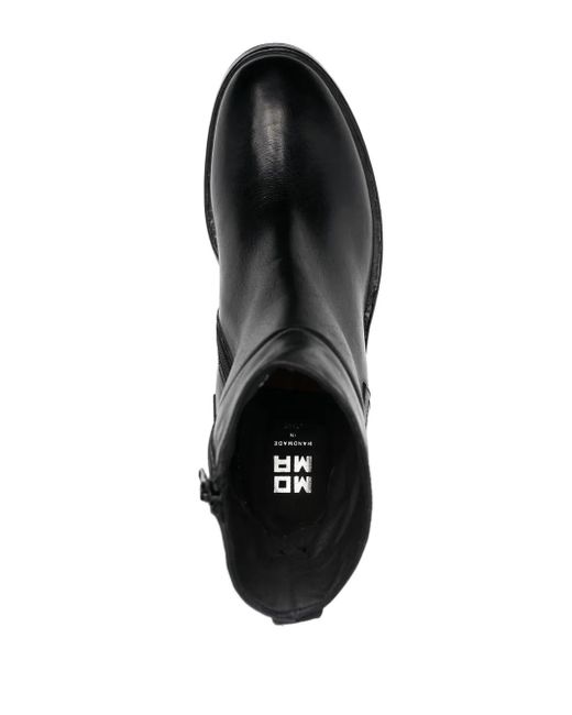 Moma Black 80Mm Heeled Leather Ankle Boots