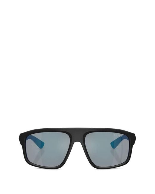 Prada Linea Rossa Black Square-Frame Sunglasses for men
