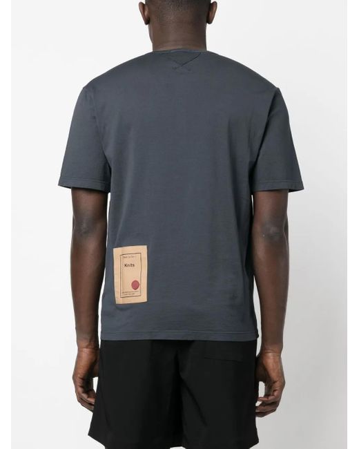 C P Company Blue Cotton Henley T-Shirt for men