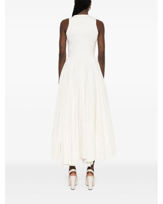 McQueen Asymmetrical Midi Dress in White | Lyst