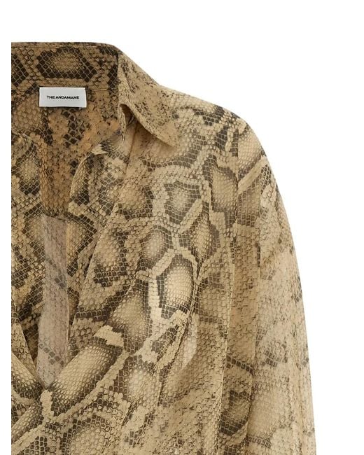ANDAMANE Natural Paloma Python-Print Bodysuit