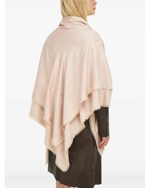 Ferragamo Natural Silk Jacquard Shawl