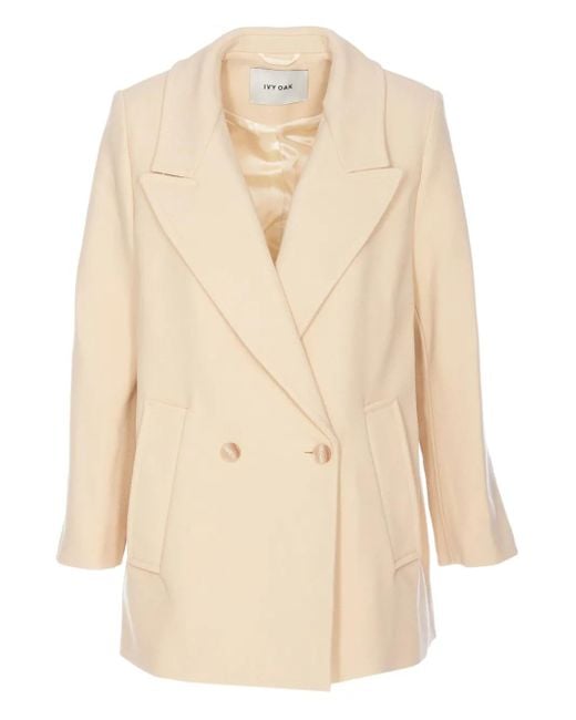 IVY & OAK Natural Double-Breasted Blazer