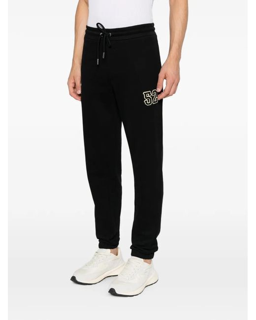 Moncler Black Logo-Patch Drawstring Track Pants for men