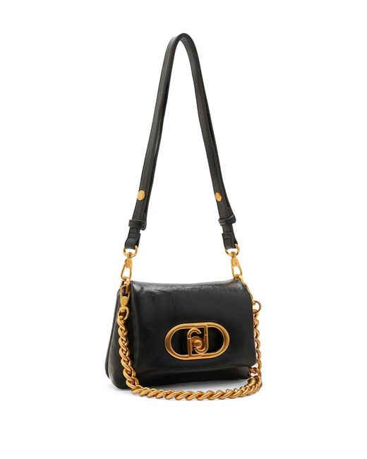 Liu Jo Black Shiny Puff Bag With Logo
