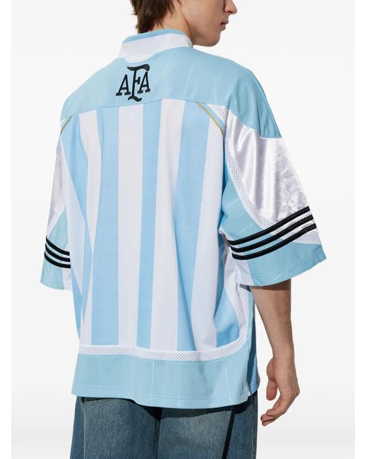 Adidas Blue Striped V-Neck T-Shirt for men