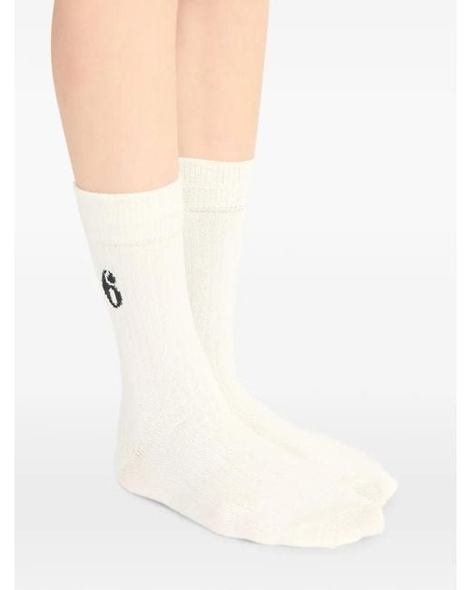 MM6 by Maison Margiela White Chaussettes En Laine