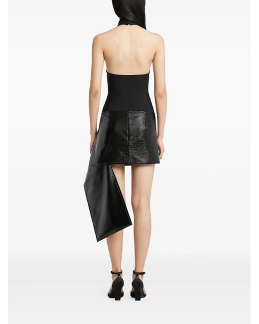 Courreges Black Asymmetrischer Minirock
