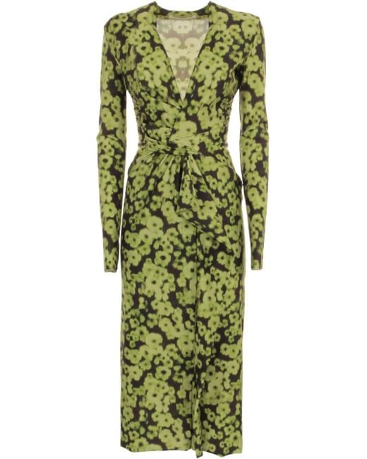 Philosophy Di Lorenzo Serafini Green Midikleid mit Blumen-Print