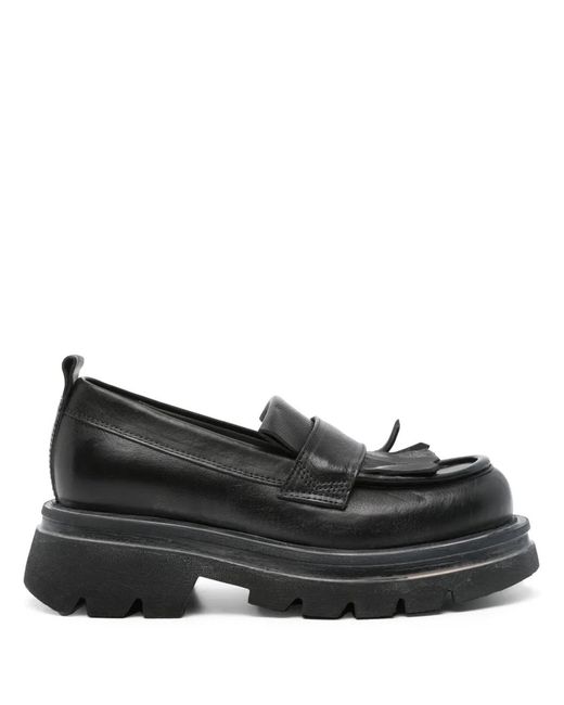Moma Black Fringe-Detail Loafers