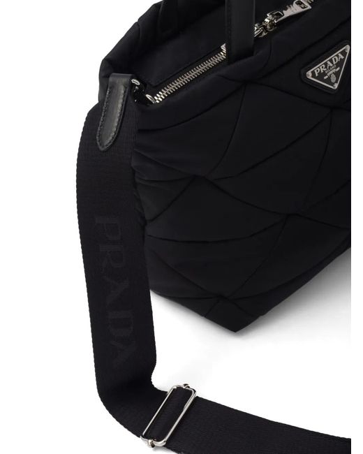 Prada Black Small Re-Nylon Padded Tote Bag