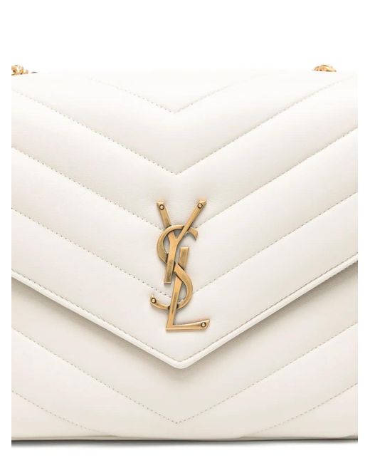 Saint Laurent Natural Bag Mng L Loulou With Removale Tassels