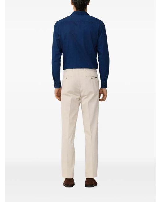 Hackett White Kensington Slim-Fit Trousers for men
