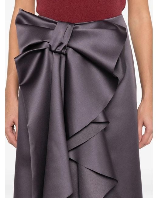 Viktor & Rolf Purple Bow-Detail Midi Skirt