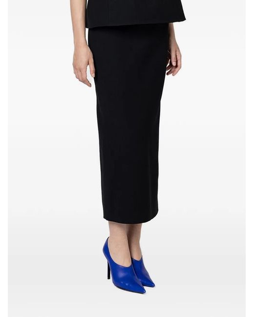 Roksanda Black Amel Contrast-Panel Mid-Length Skirt