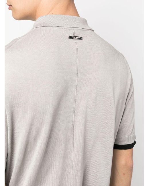 CoSTUME NATIONAL White Logo-plaque Silk Polo Shirt for men