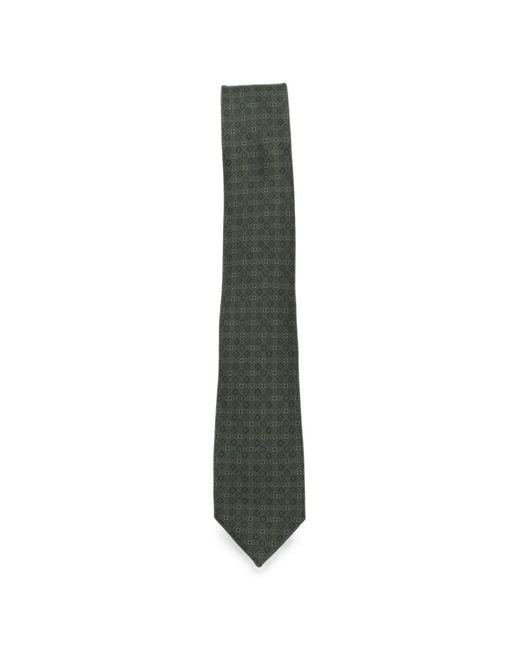 Ferragamo Green Geometric-Print Tie for men
