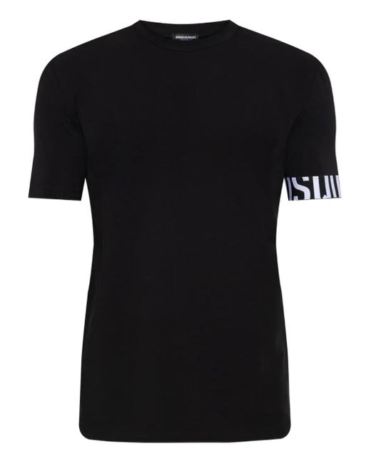 DSquared² Black Logo-Band Short-Sleeve T-Shirt for men