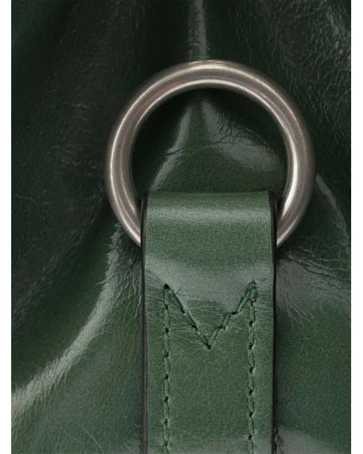 Prada Green Small Push-Lock Leather Tote Bag