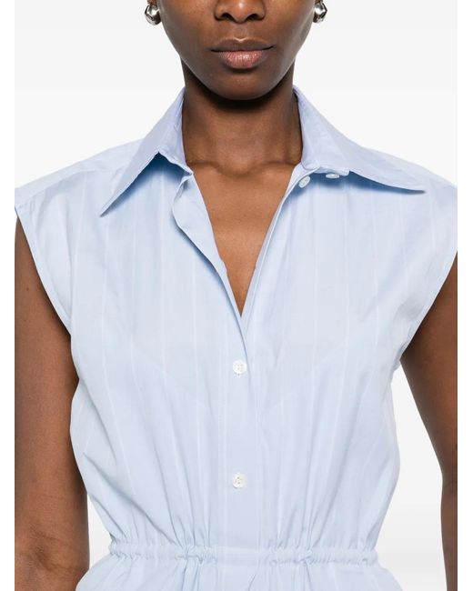 Litkovskaya Blue Striped Panelled Midi Shirt Dress