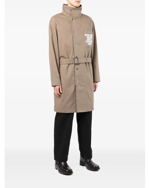 Honey Fucking Dijon Natural Graphic-Print Trench Coat